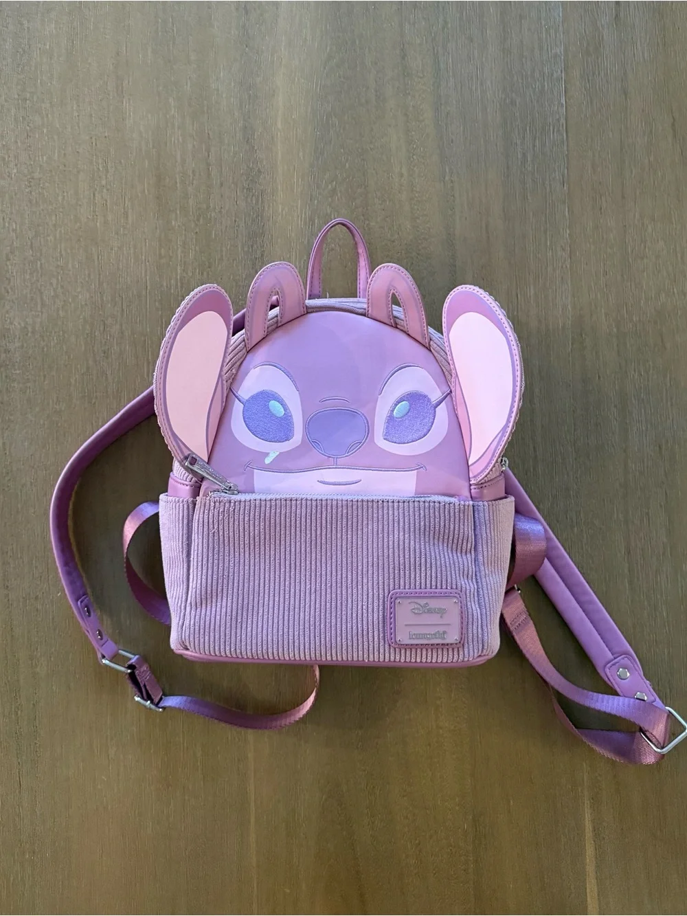 Loungefly Disney Purple Lilac Angel Stitch Corduroy Mini Backpack